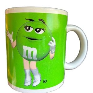 M&M Mug. Vintage. Double Sided. Original design Green with Boots.